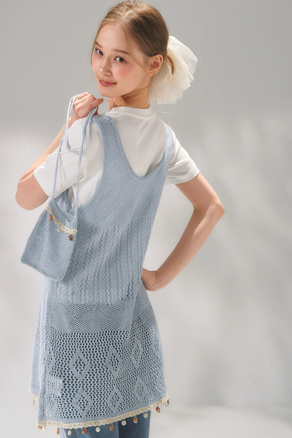 Shell Jacquard Knitted Vest Set