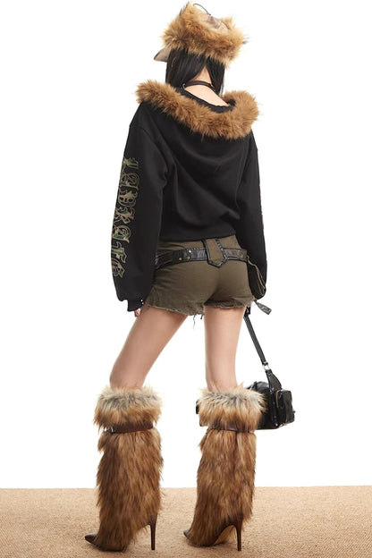 Light Gray Hooded Cardigan Jacket