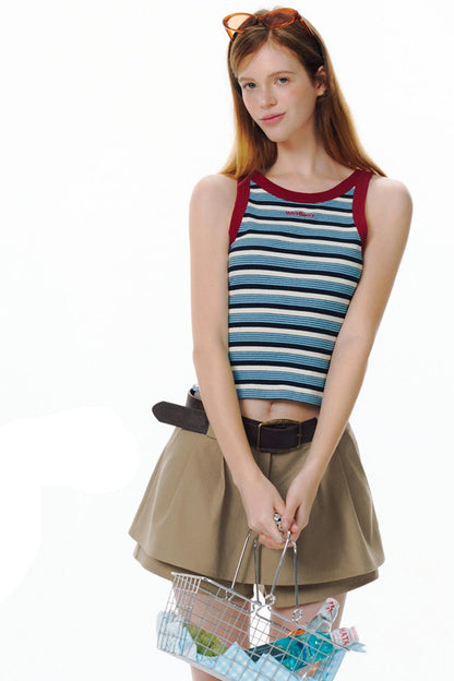 Summer Colorblock Striped Tank Top