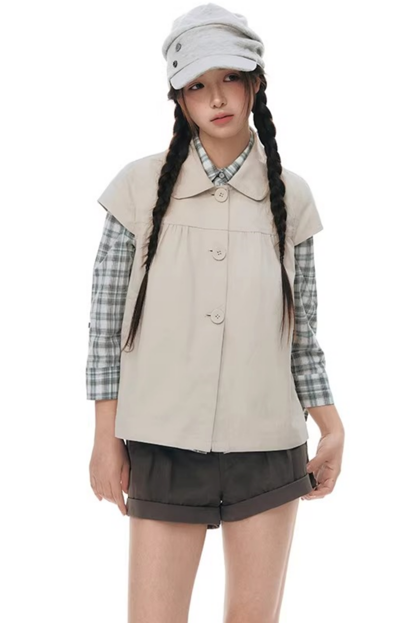 Doll Collar Flutter Sleeve Cardigan