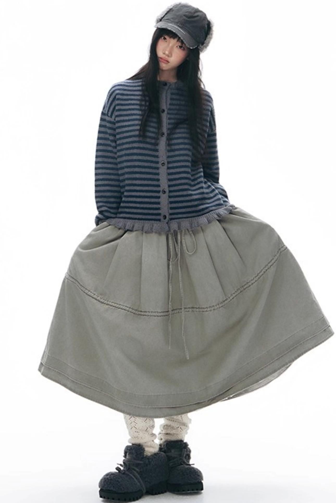 Vintage Striped Sweater Cardigan