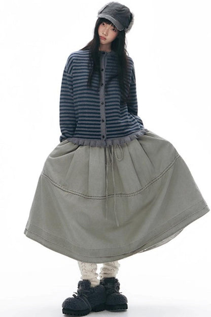 Vintage Striped Sweater Cardigan