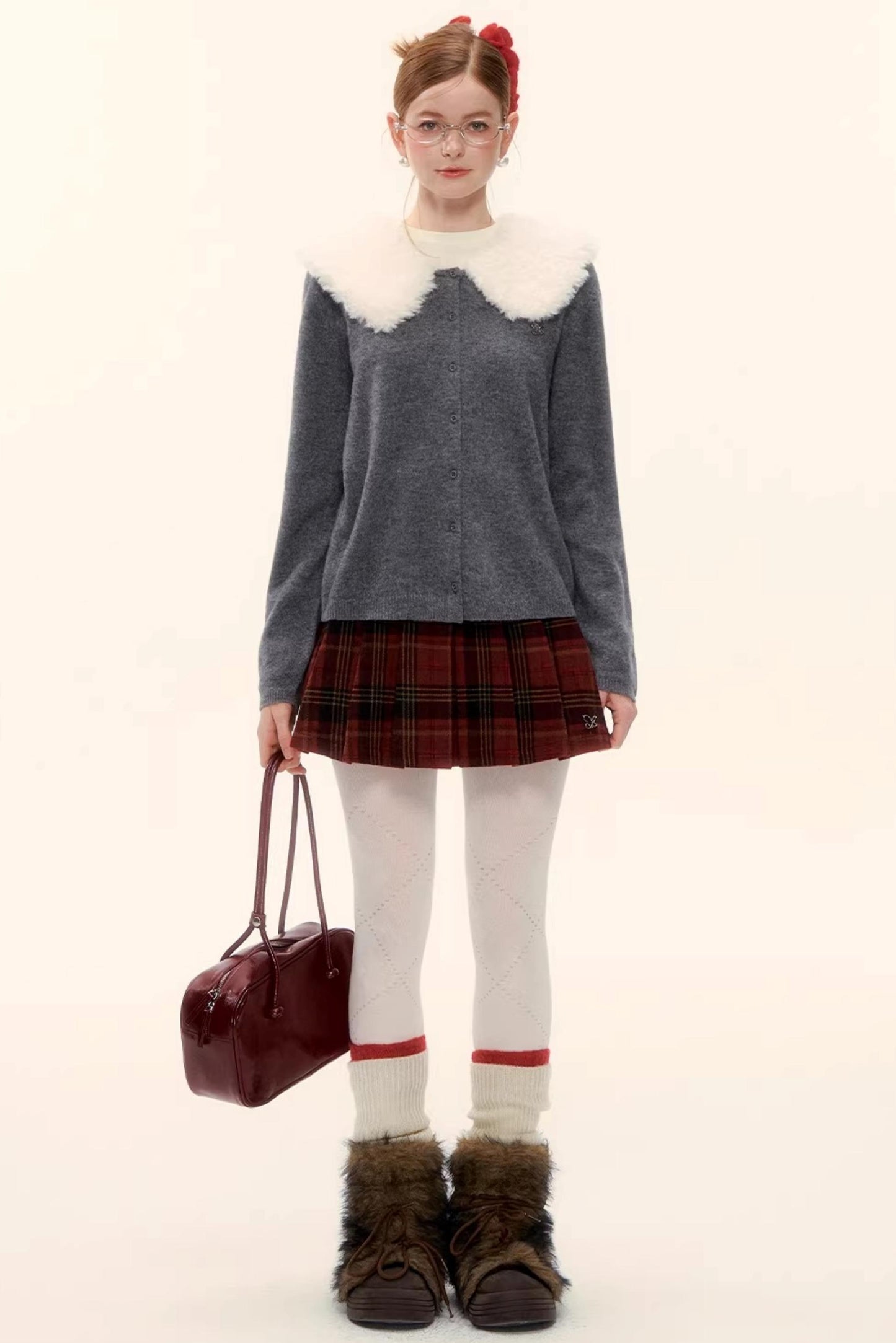 Retro Plaid Wool Skirt