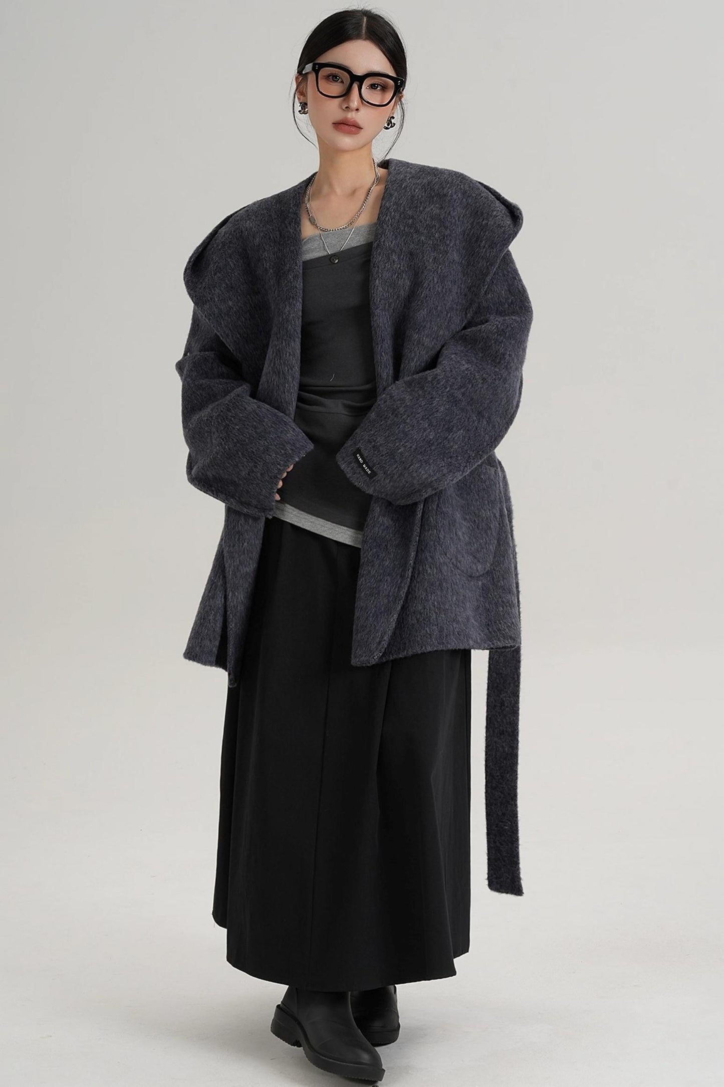 Autumn Hooded Woolen Coat