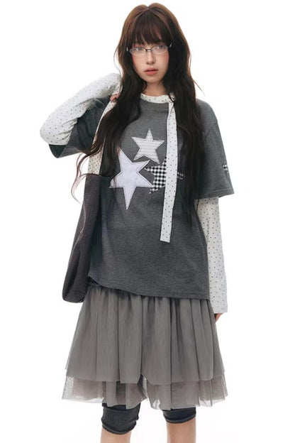 Star Patch Embroidered T-Shirt