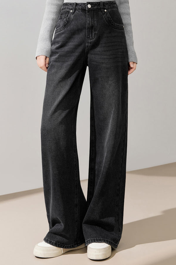 겨울 캐주얼 스트레이트 진 