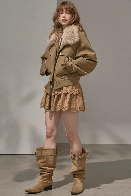 Cascading Vintage Short Skirt