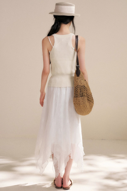 Romantic Asymmetrical Lace Skirt