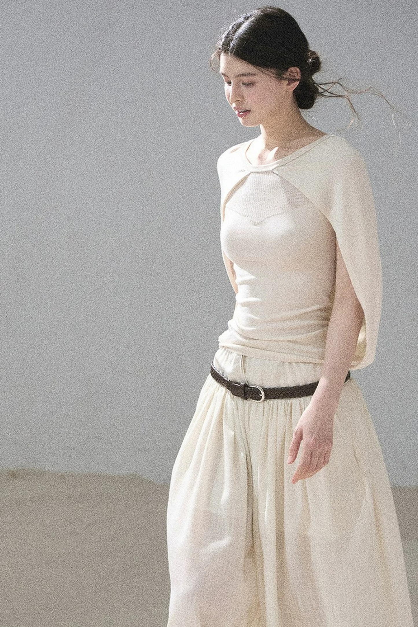 Hollow-Out Shawl Top