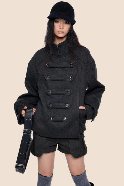 Silhouette Pleated Wool Coat