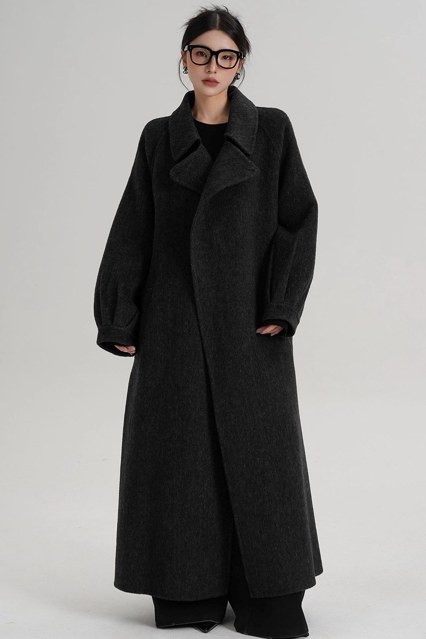 Temperament Back Slit Wool Coat
