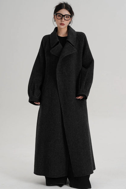 Temperament Back Slit Wool Coat