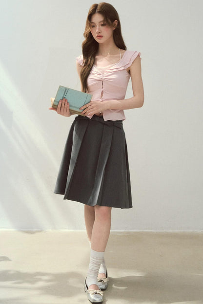 Two-Tone Ruffled Blouse