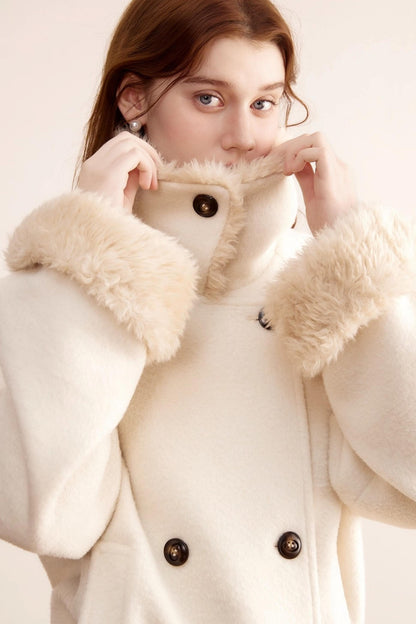 Fur Collar Woolen Coat