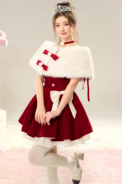 French Velvet Mini Dress Set-Up