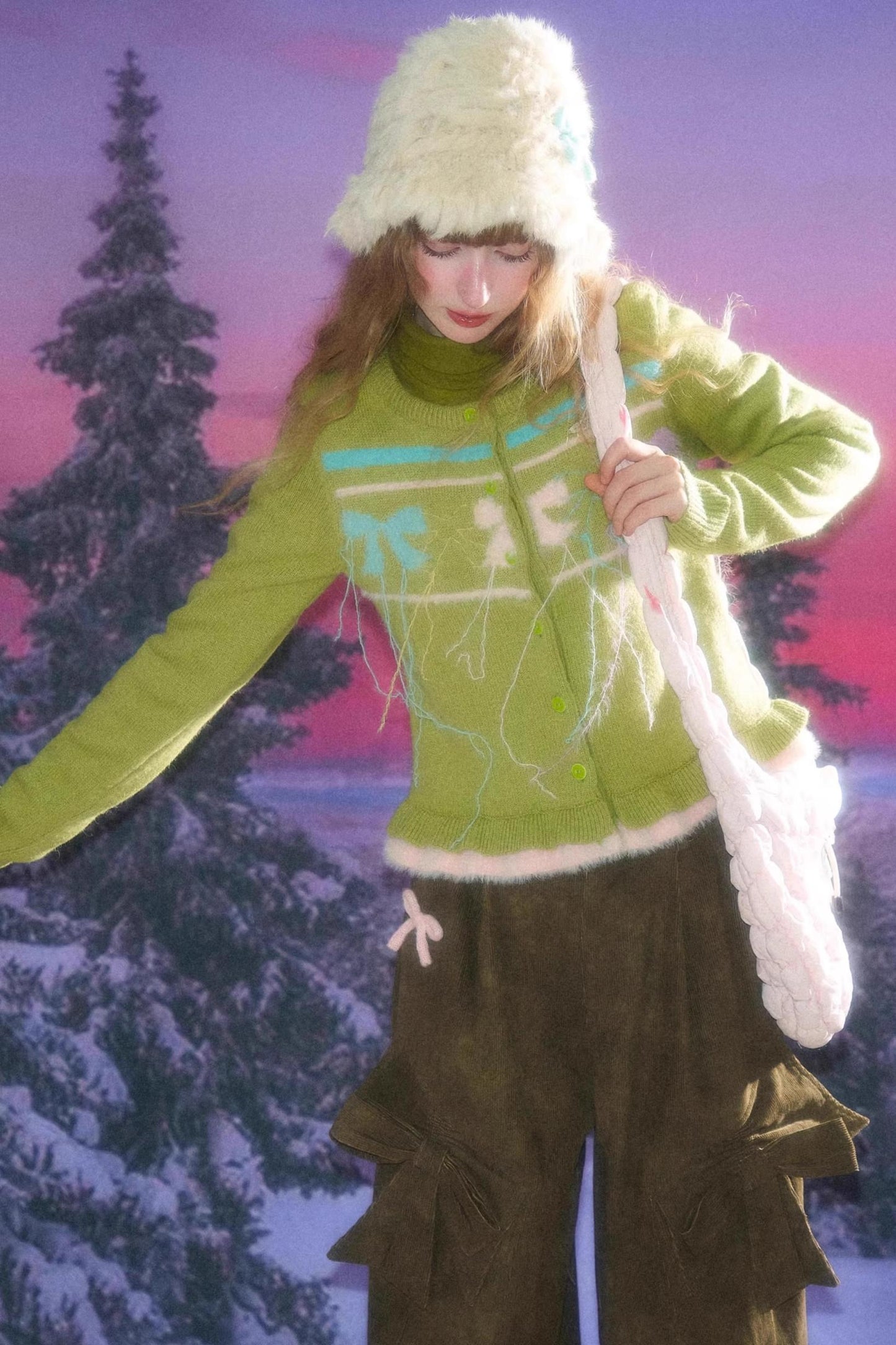 Autumn Silk Bow Cardigan