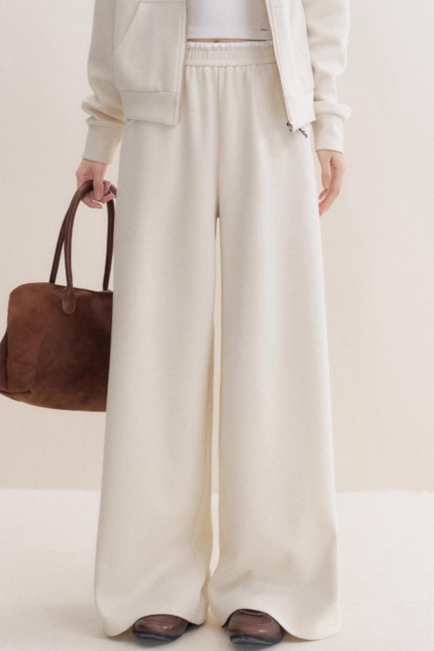 Rose Print Patchwork Hooded Jacket Set-Up