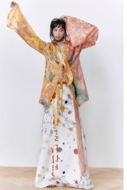 White Polka Dot A-line Skirt