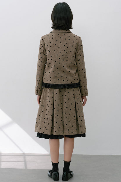 Elastic Pleated Skirt Suit Set-Up