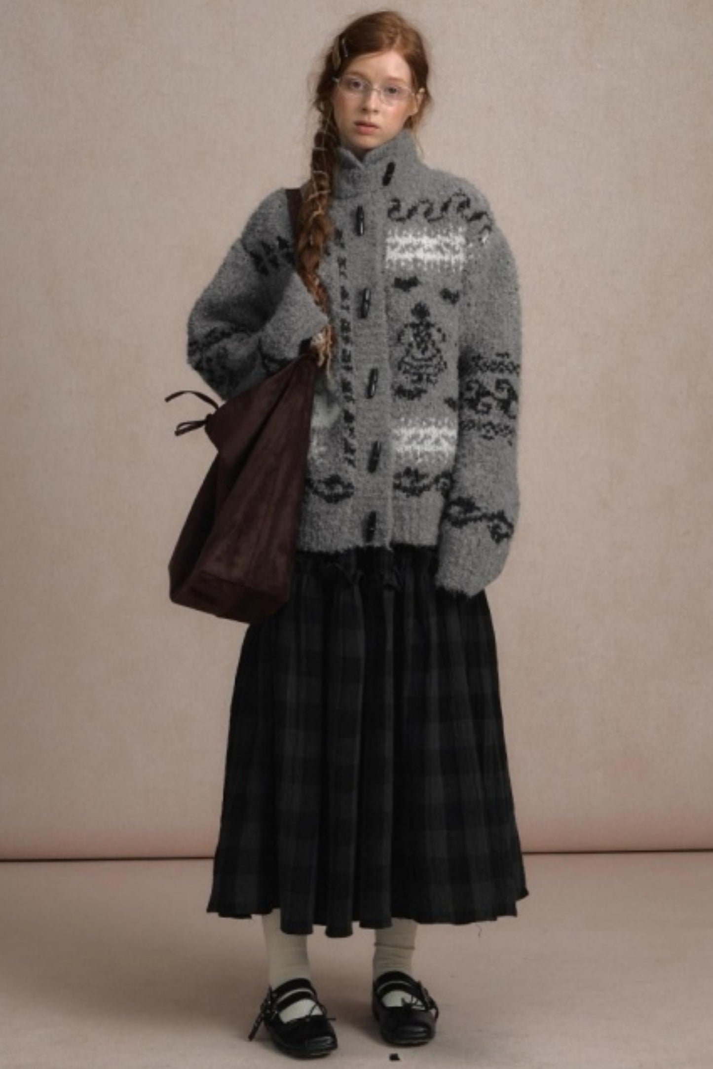 Retro Collegiate Knitted Cardigan