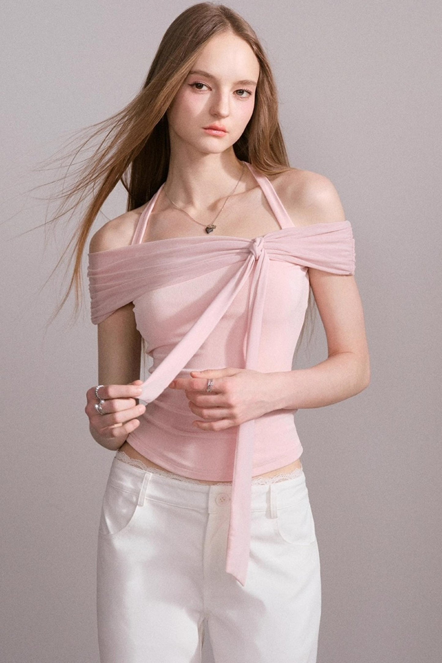 One-Shoulder Mesh Top