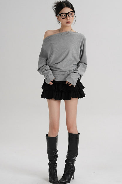 Temperament Shoulder T-shirt