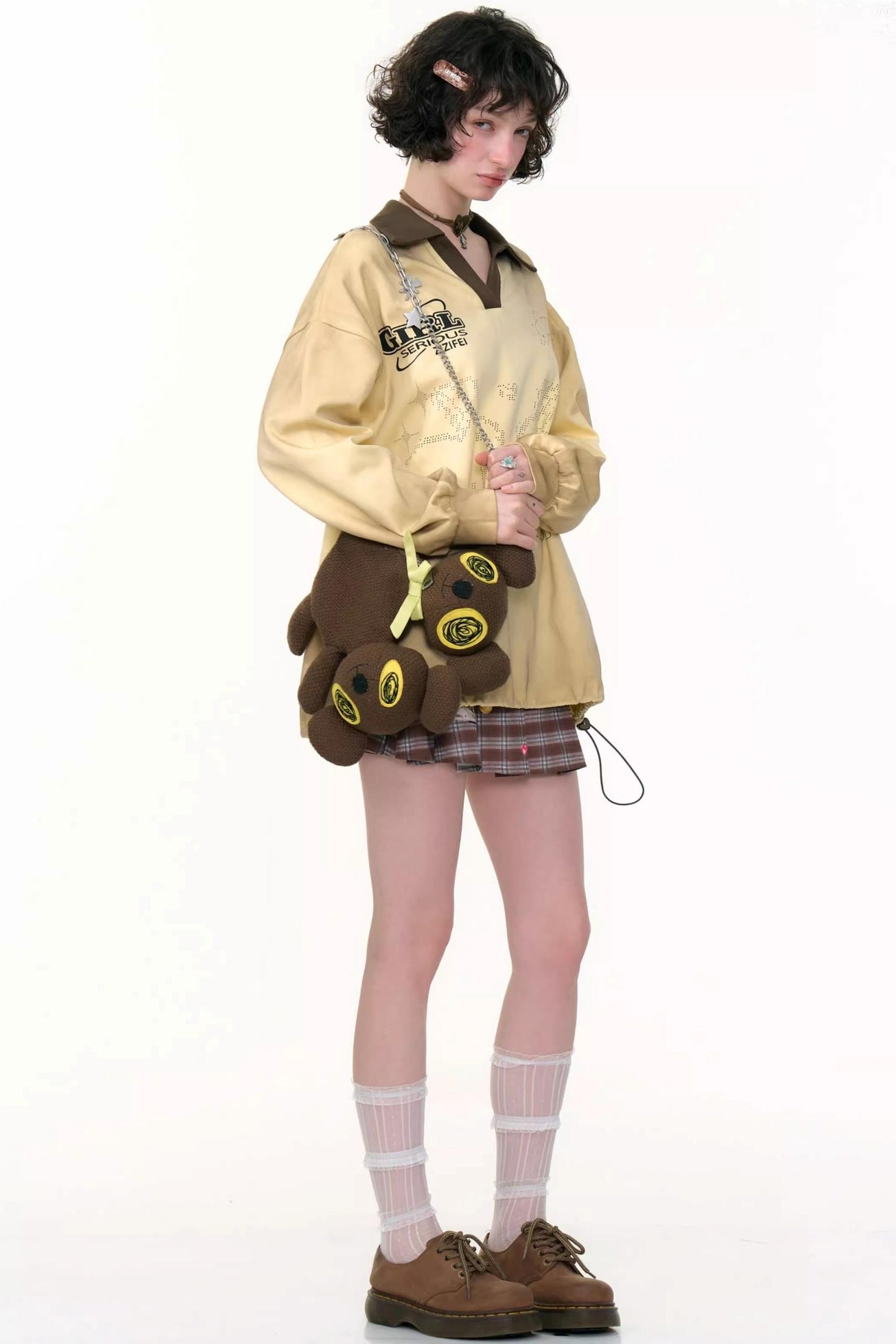 Gradient Print Polo Sweatshirt