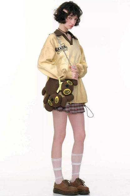 Gradient Print Polo Sweatshirt