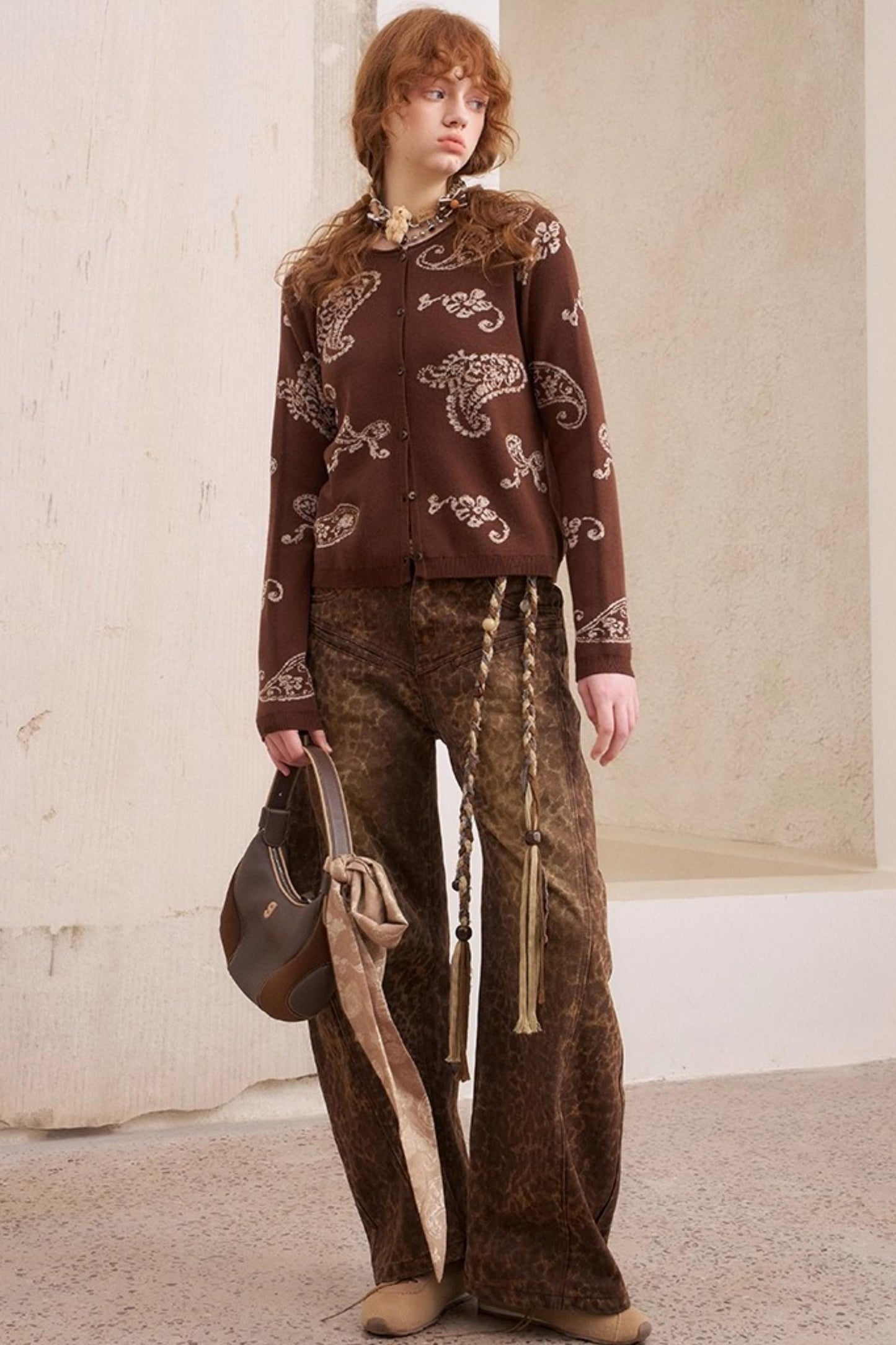 Leopard Split Wide Leg Pants