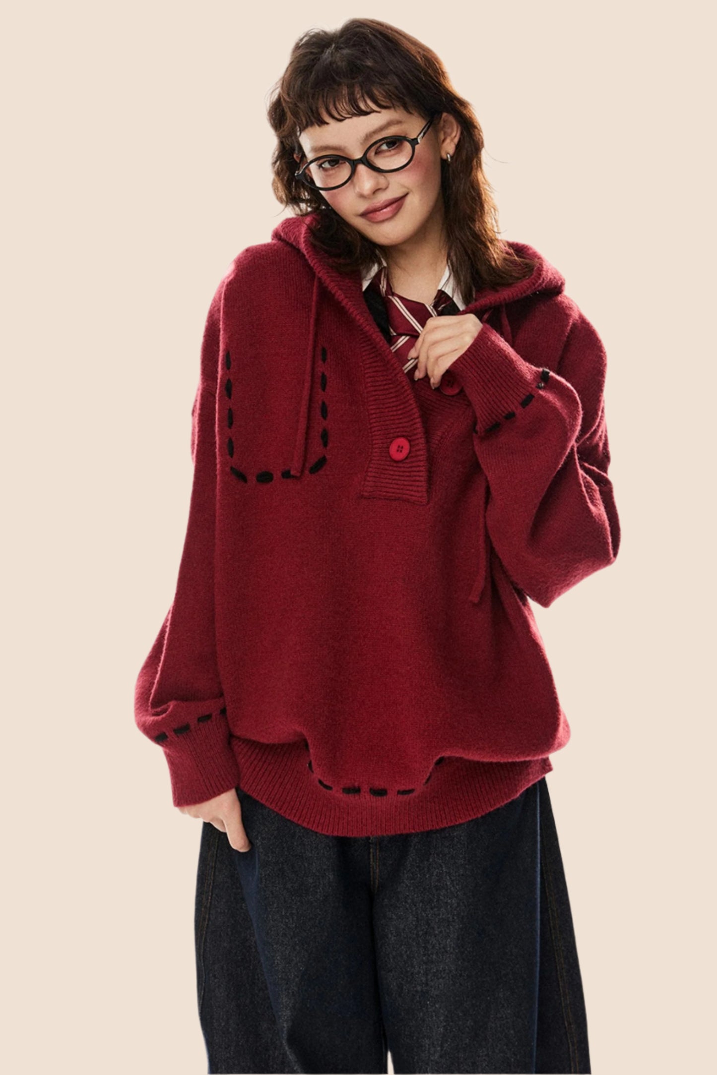 Haut à capuche avec cordon de serrage American Retro 