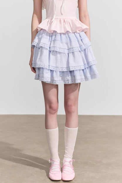 Retro High-Waisted Denim Mini Skirt
