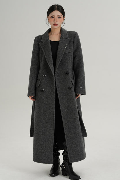 Wool Elegance Long Trench Coat
