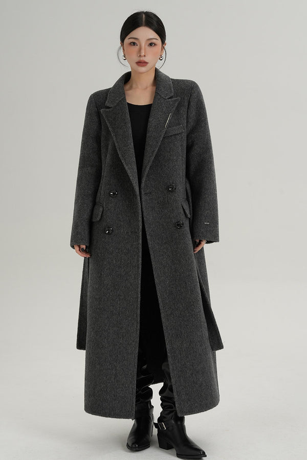 Wool Elegance Long Trench Coat