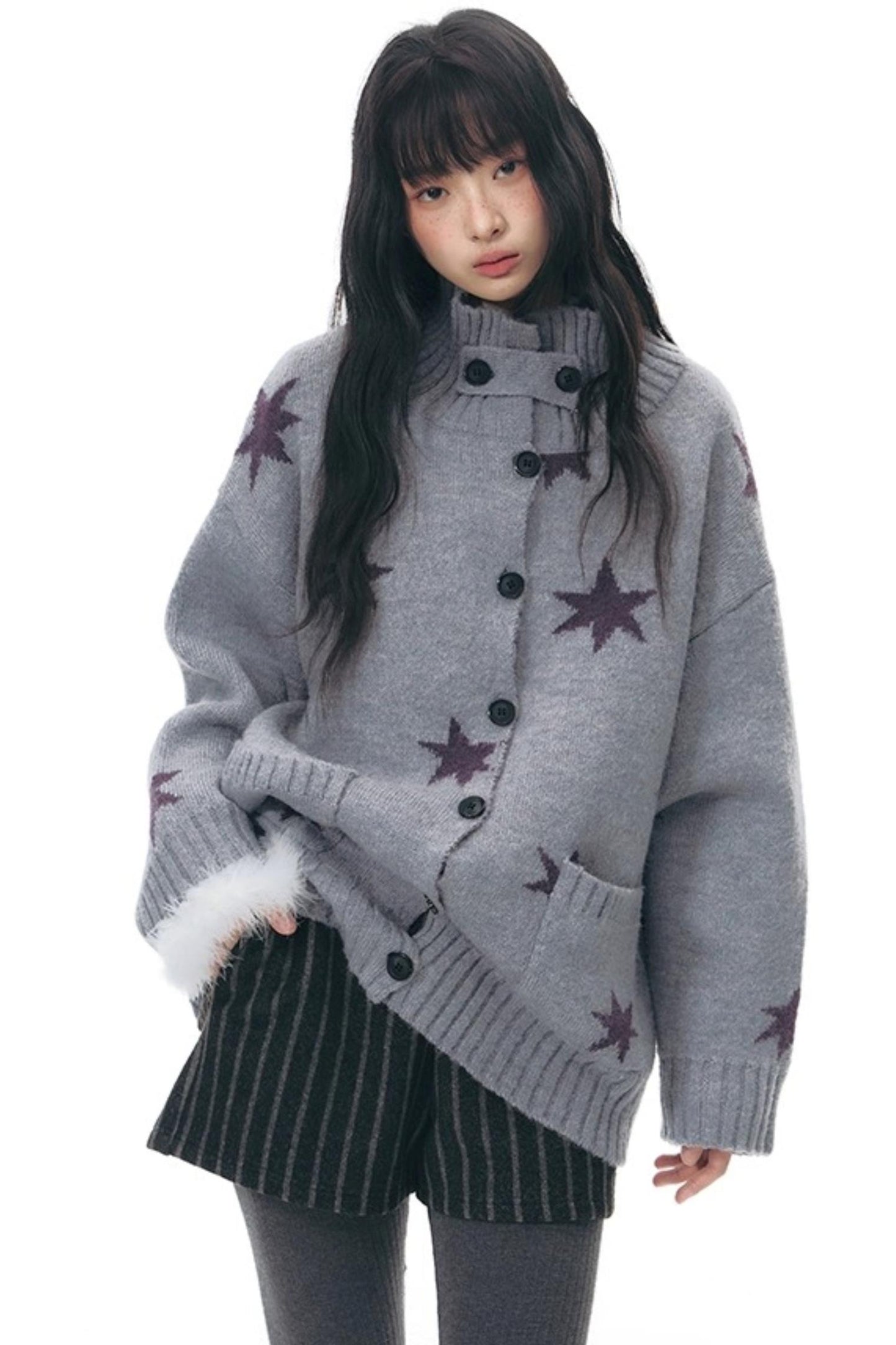 Patchwork Tweed Bootcut Shorts