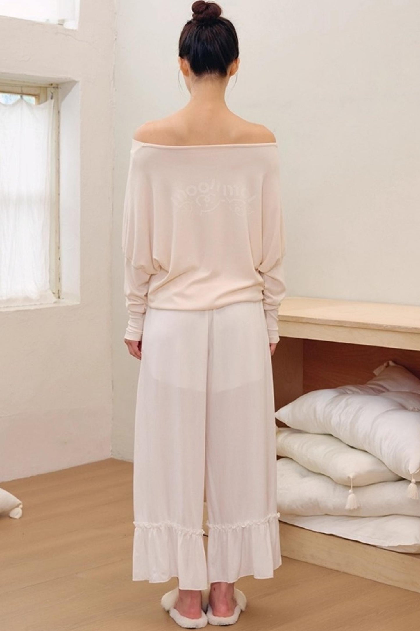 Puff Sleeves Cotton Long-Sleeved T-Shirt