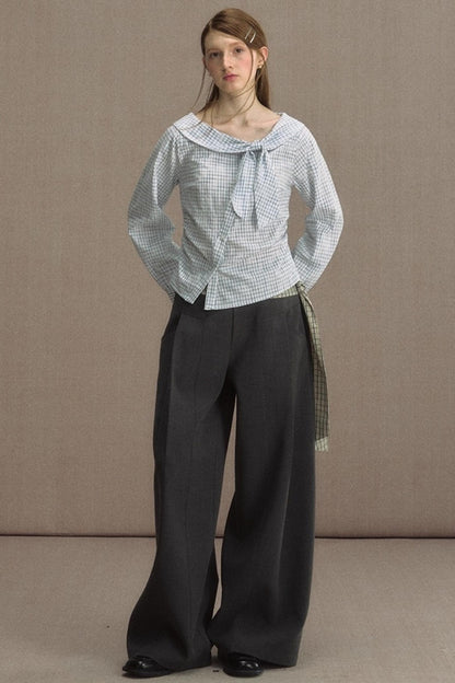 Pleats Gray Trousers