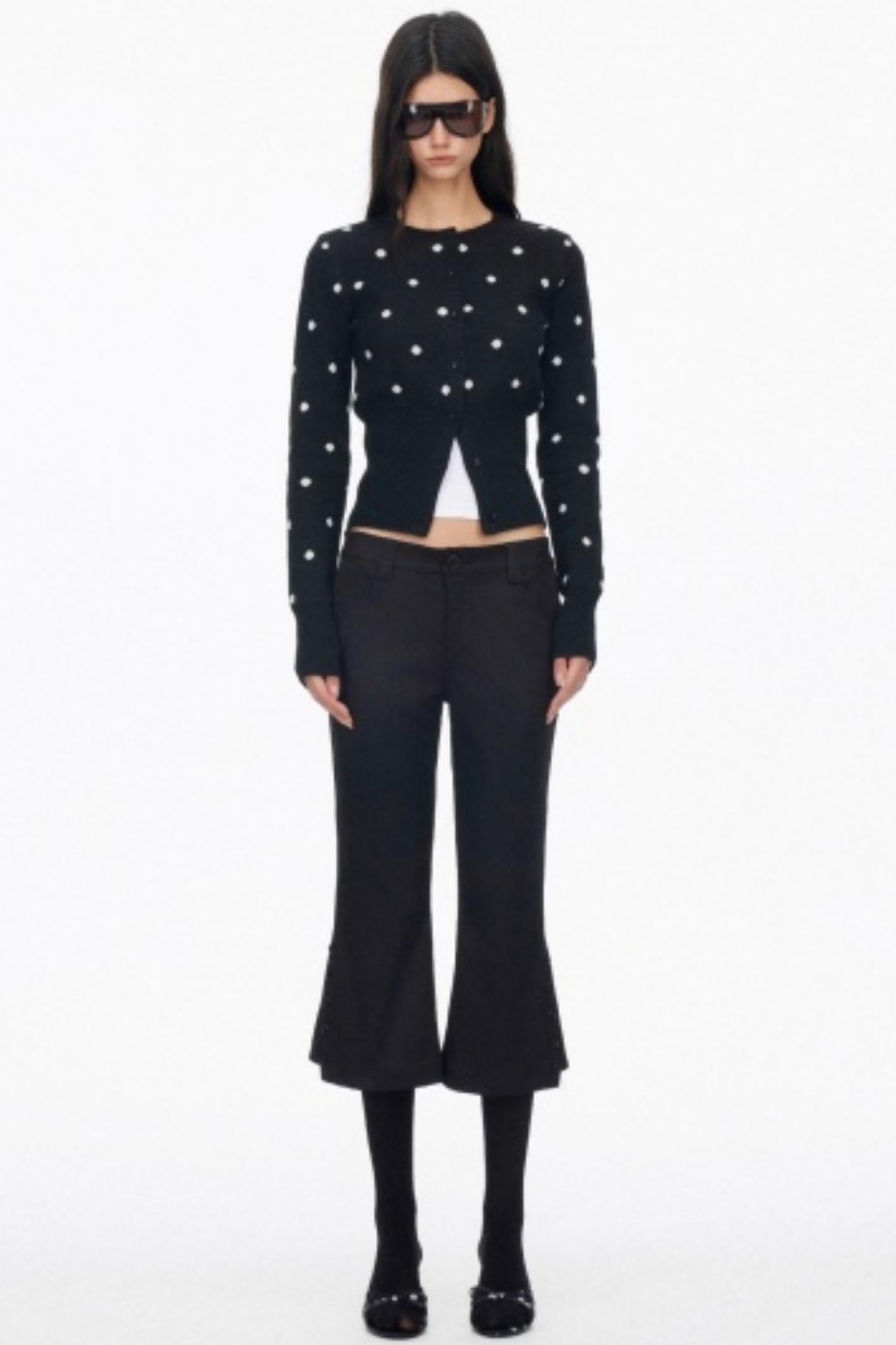 Vintage Polka Dot Base Knit Cardigan