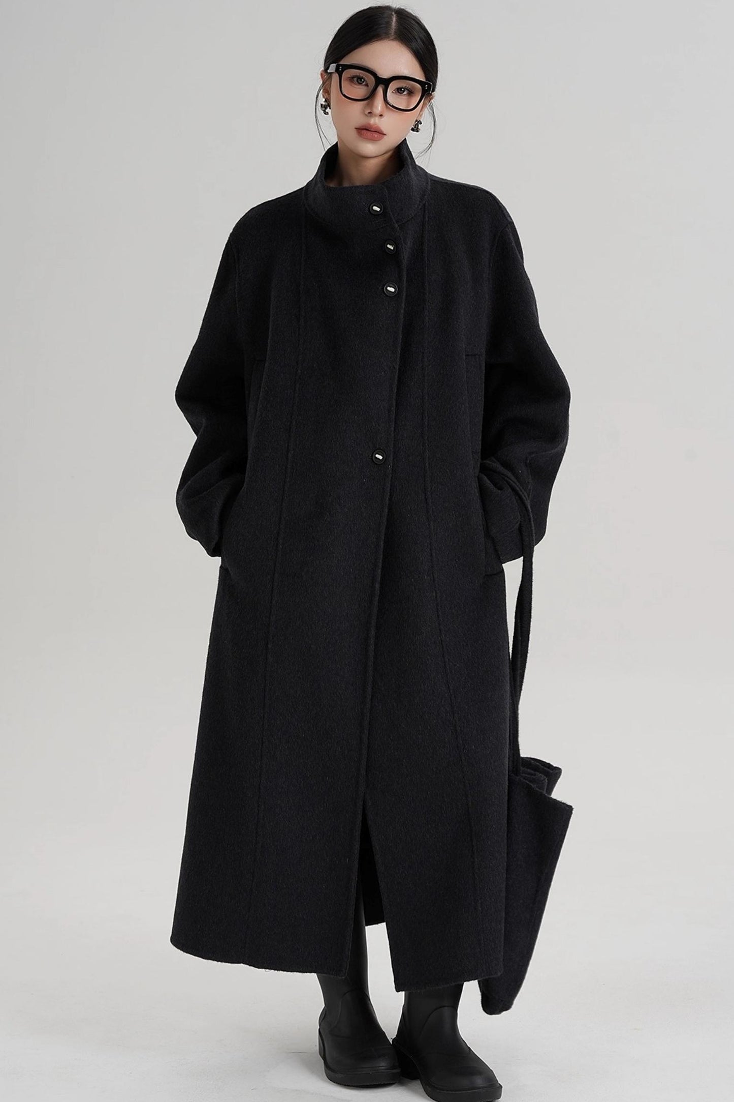 Temperament Stand-Up Woolen Coat