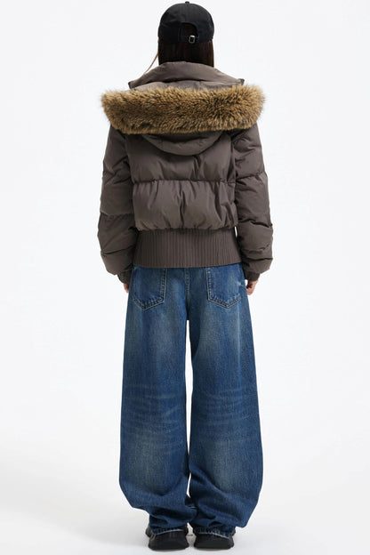 Hooded Fur Collar Down Jacket