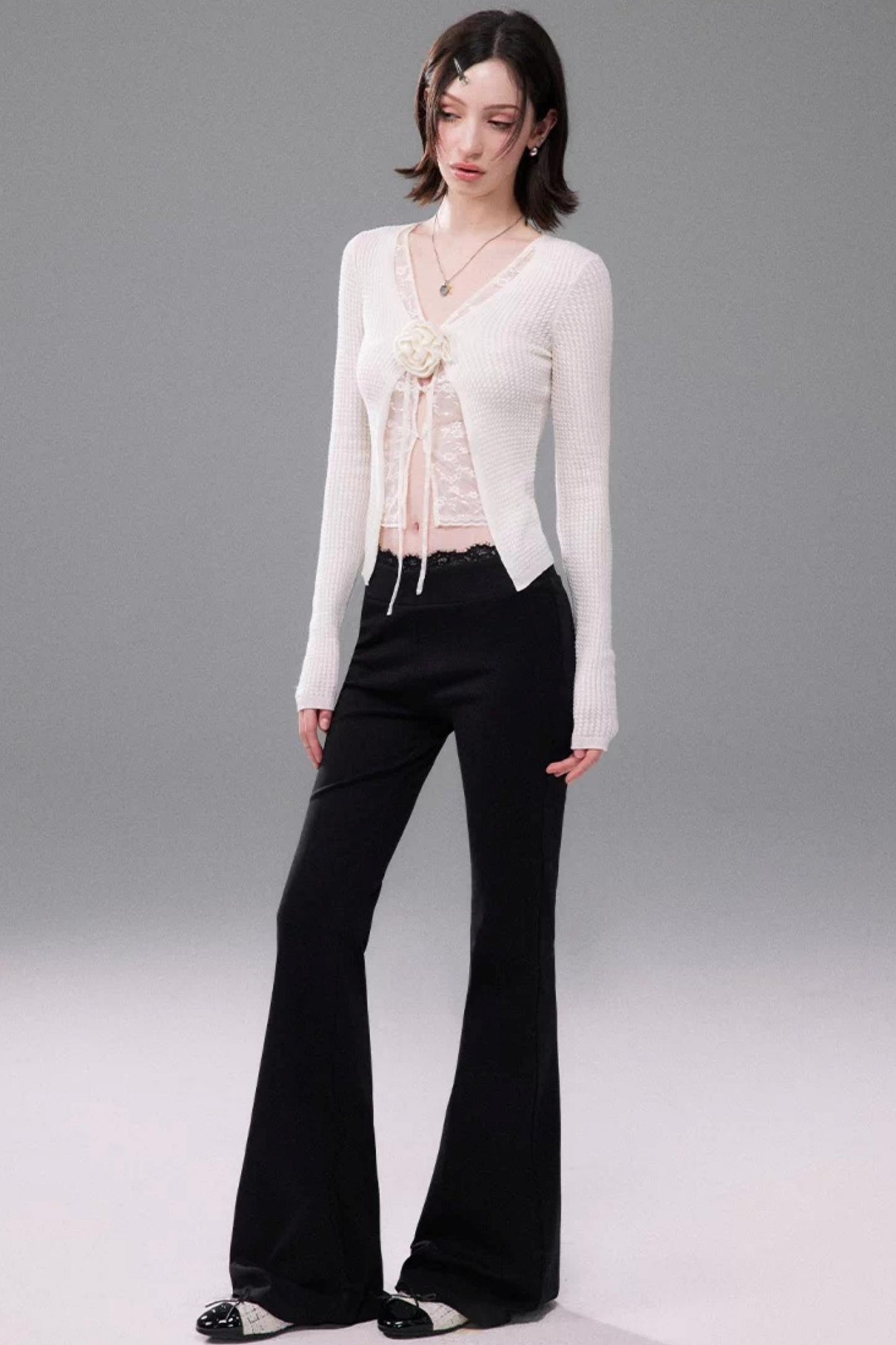 Lace Knit Two-Piece Top