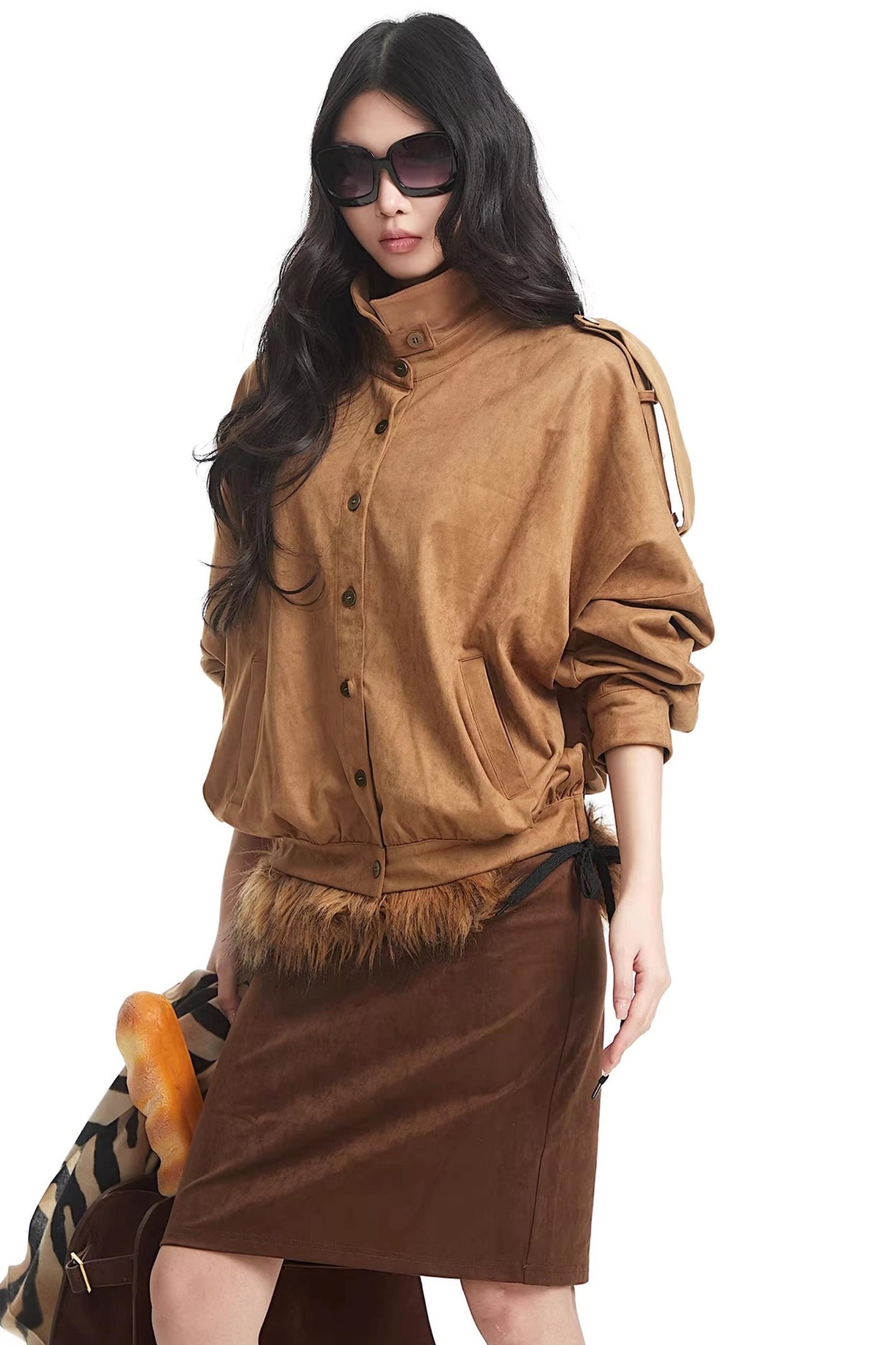 Korean Suede Retro Jacket Set-Up