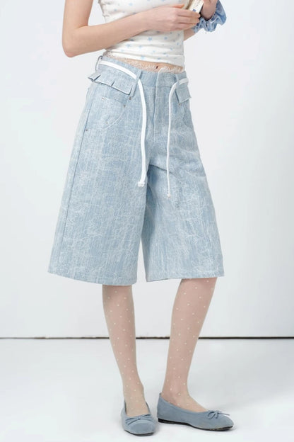 Summer Lace High-Waist Wide-Leg Pants