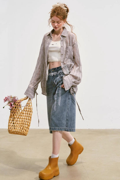 Summer Wide-Leg Denim Pants