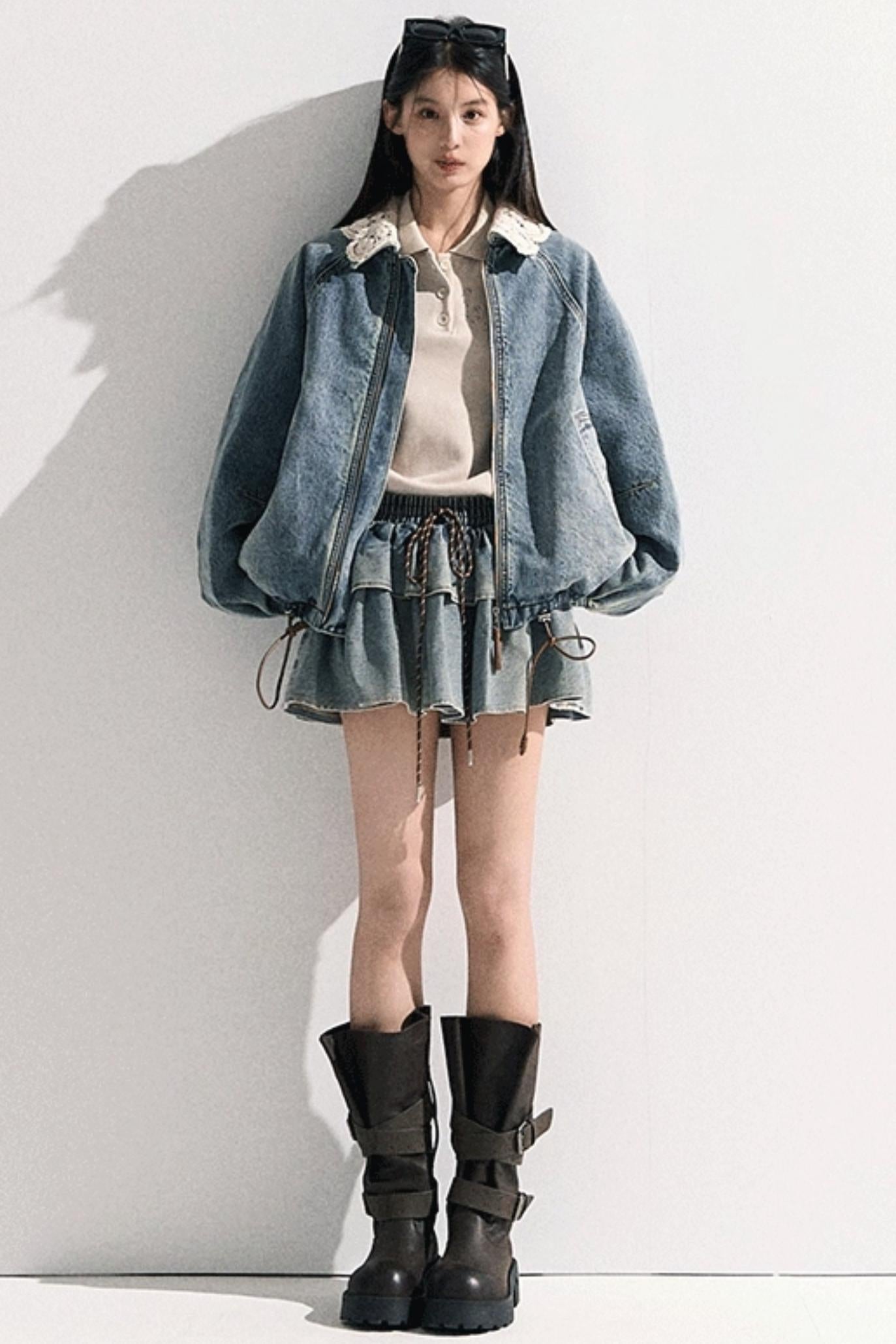 Vintage Braided Denim Jacket Set-Up