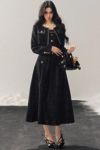 Chanel Wool Coat Skirt Set-Up