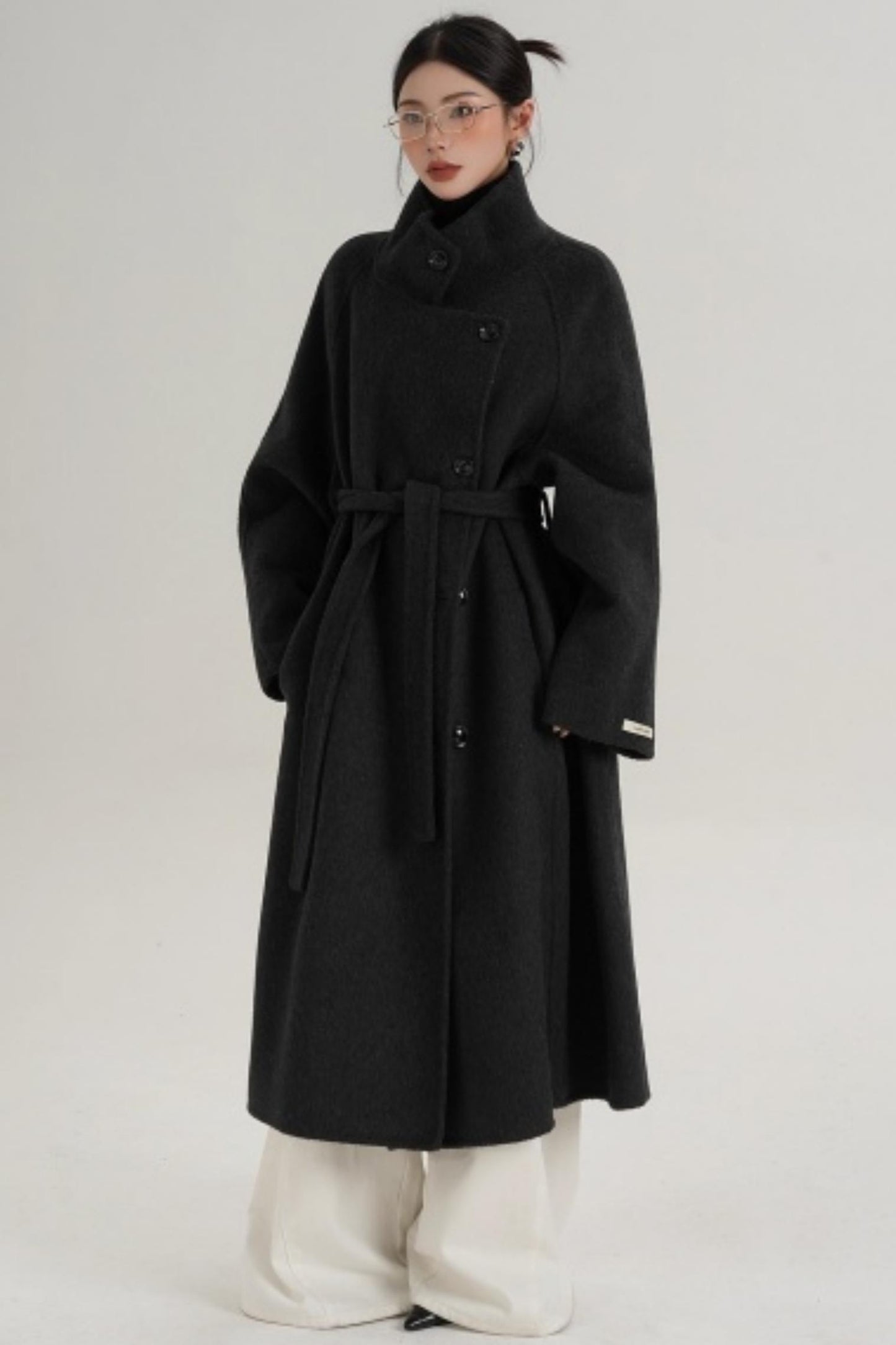 Elegant Charcoal Wool Coat