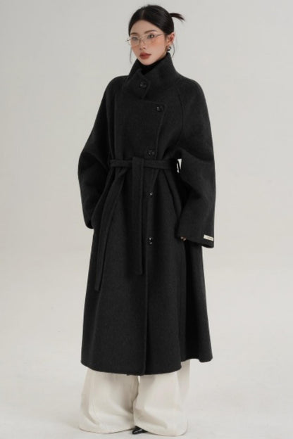 Elegant Charcoal Wool Coat
