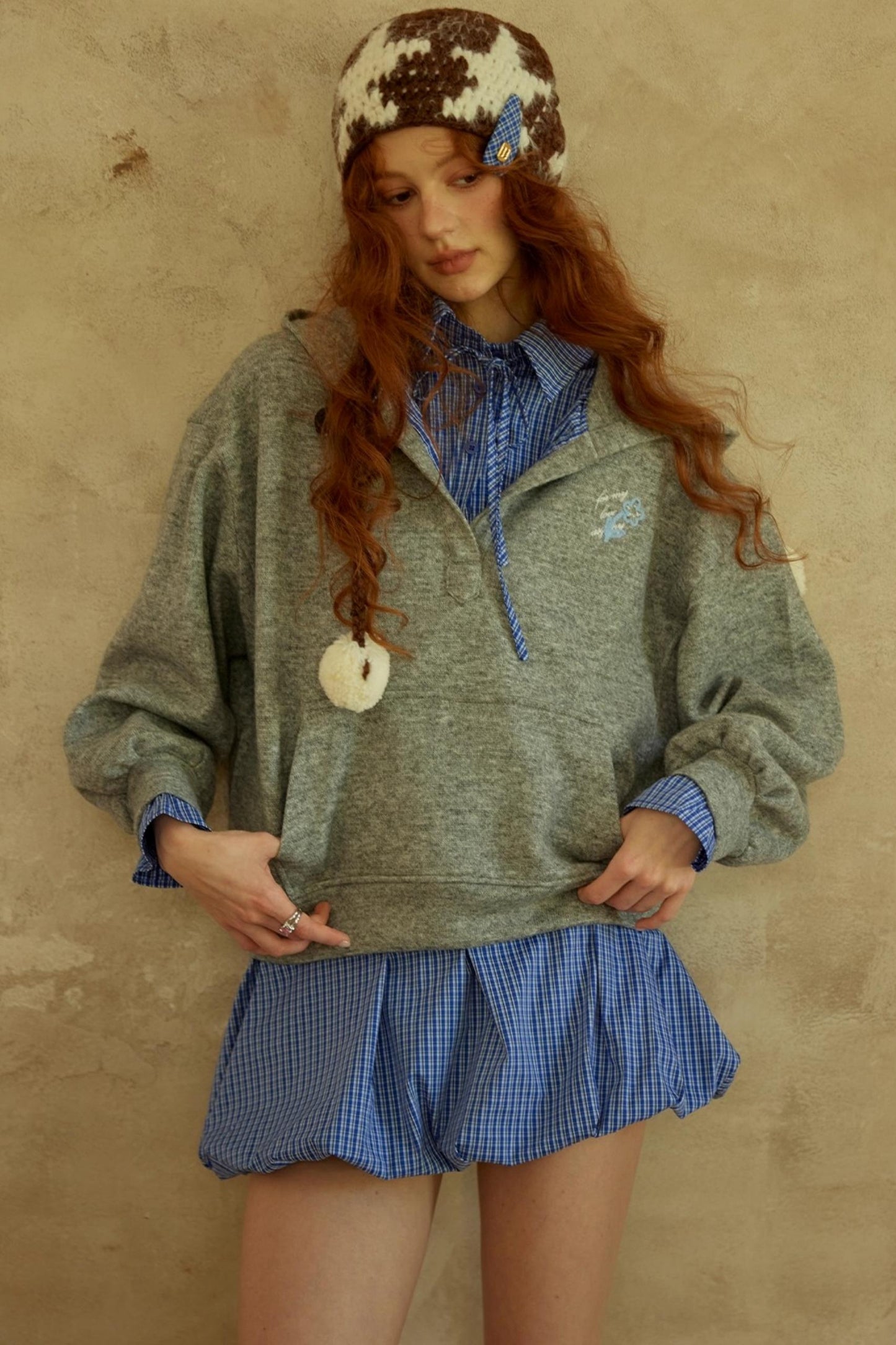 Plaid Mini Skirt Top With pants Set-Up