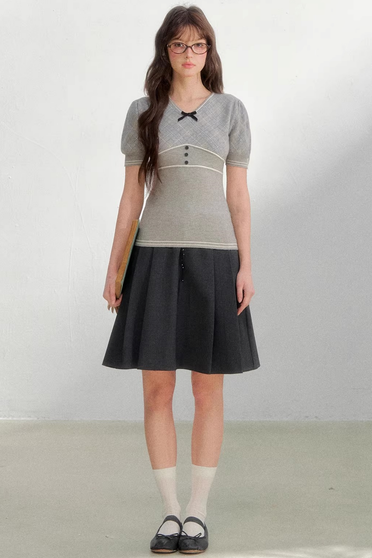 Retro Patterned Knit Top