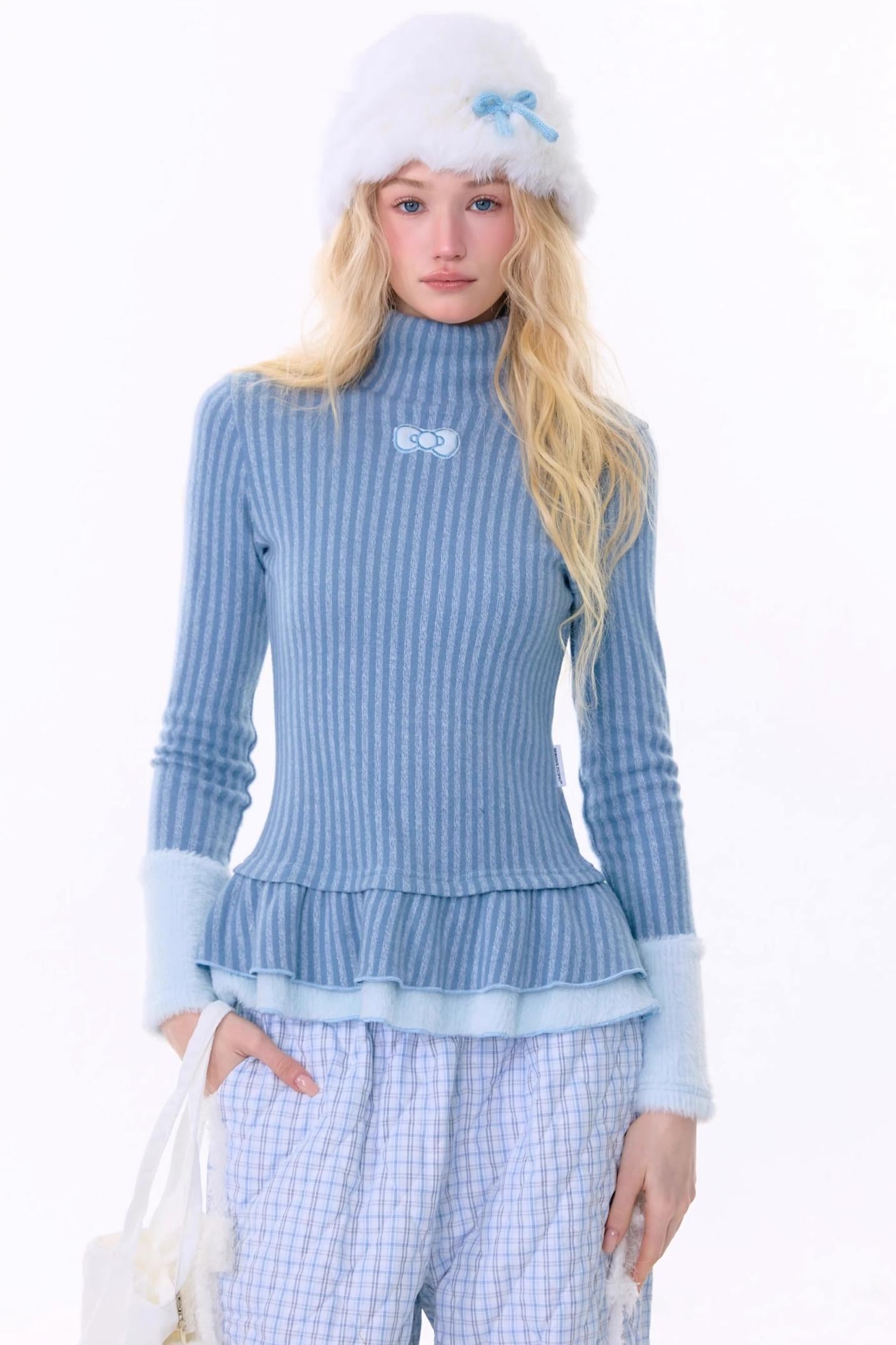 American Retro Striped Knit Top